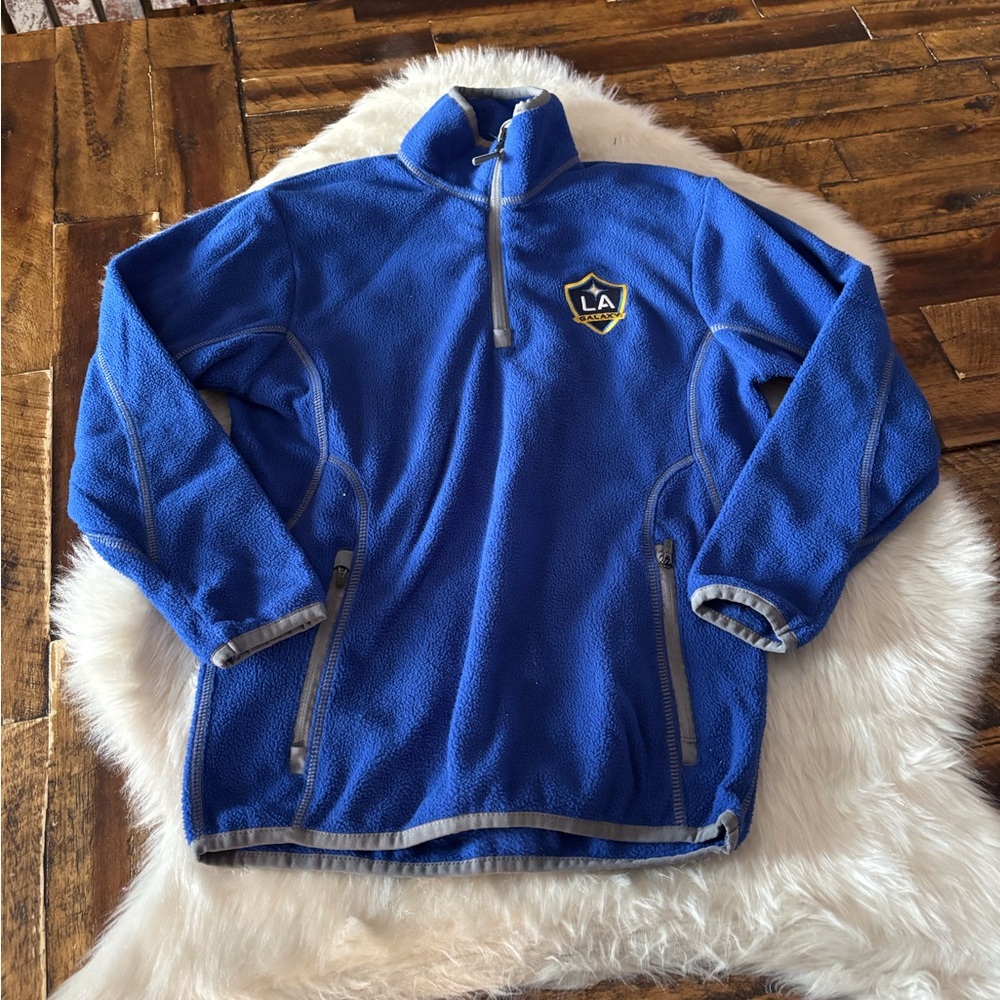 Galaxy By Harvic Kids Blue Half-Zip Fleece Jacket with Matching T-Shirt